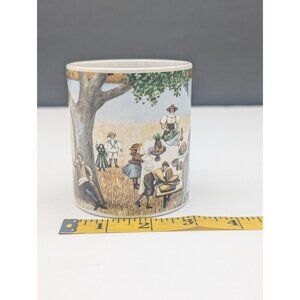 Vintage Vandor Lowell Herrero Picnic Coffee Mug Japan Family Scene Thanksgiving